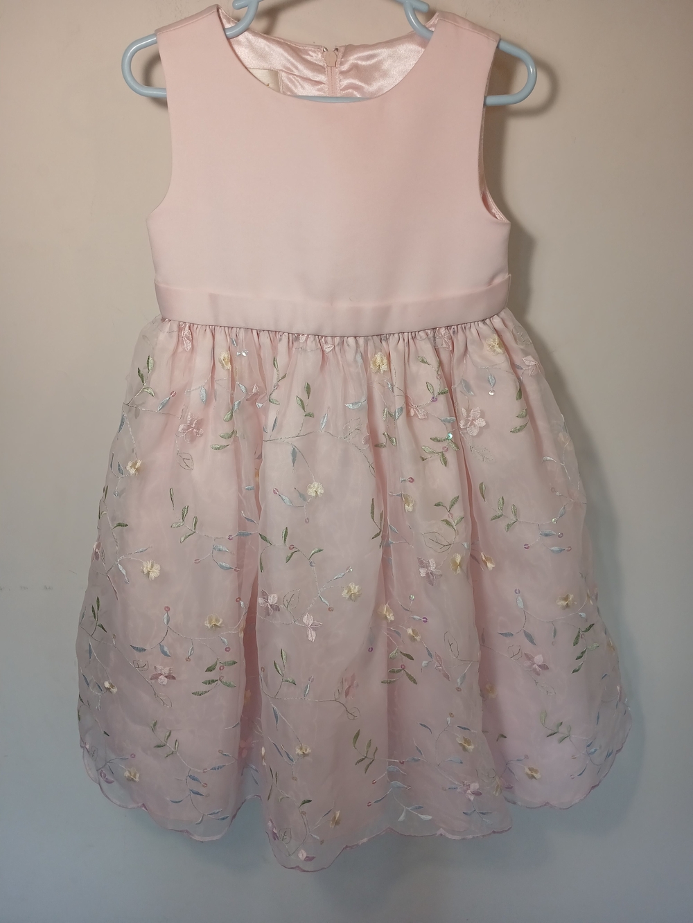 Cinderella Soft Pink Embroidered Floral Party Dress
